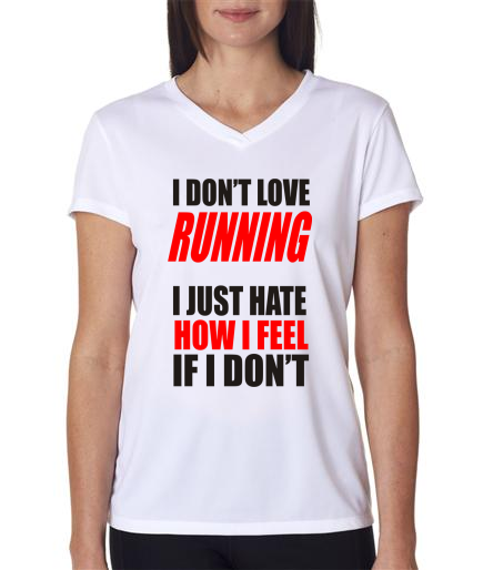Running - I Don't Love Running - NB Ladies White Short Sleeve Shirt